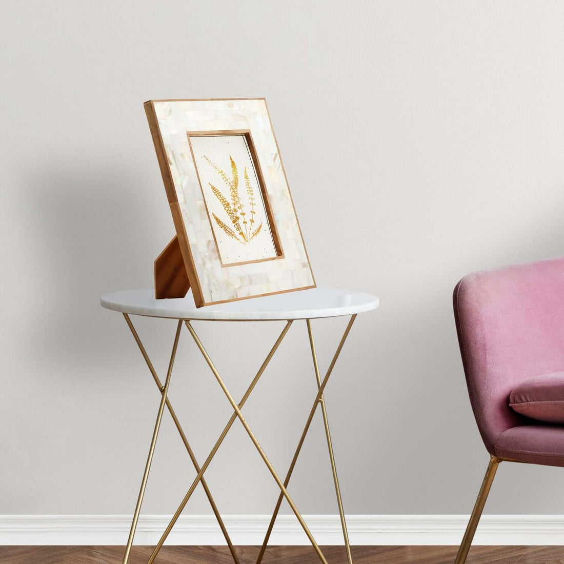 Bone and Brass frame for Home Decor