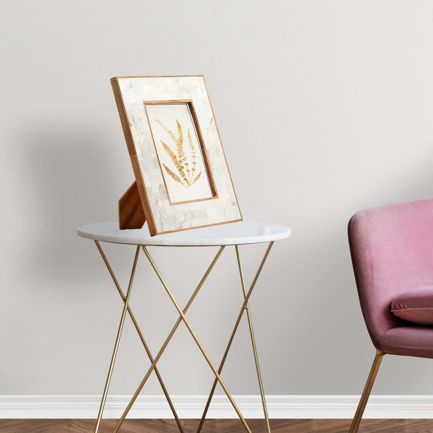 Bone and Brass frame for Home Decor
