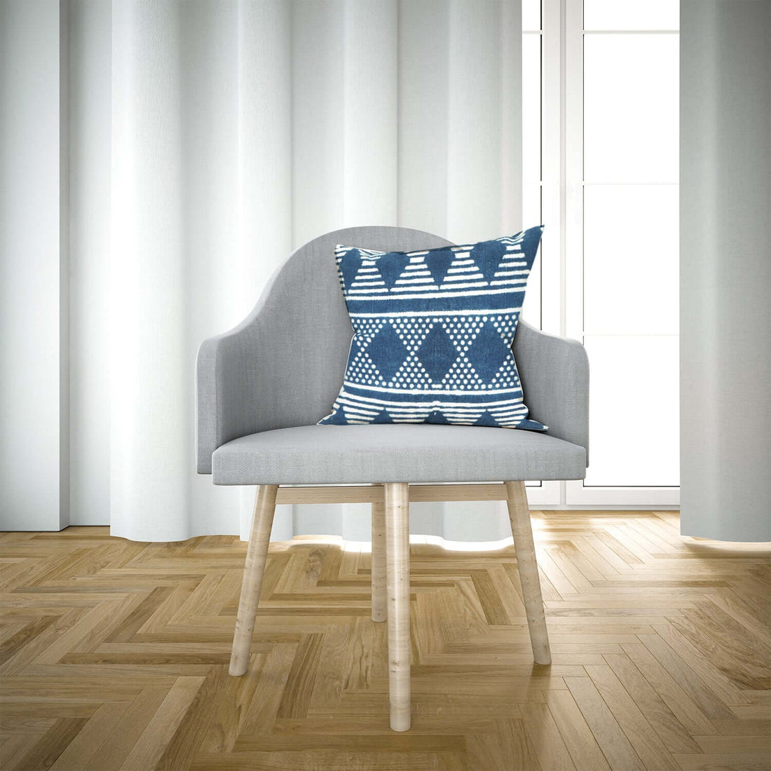 Blue Abstract Pattern Cushion Cover