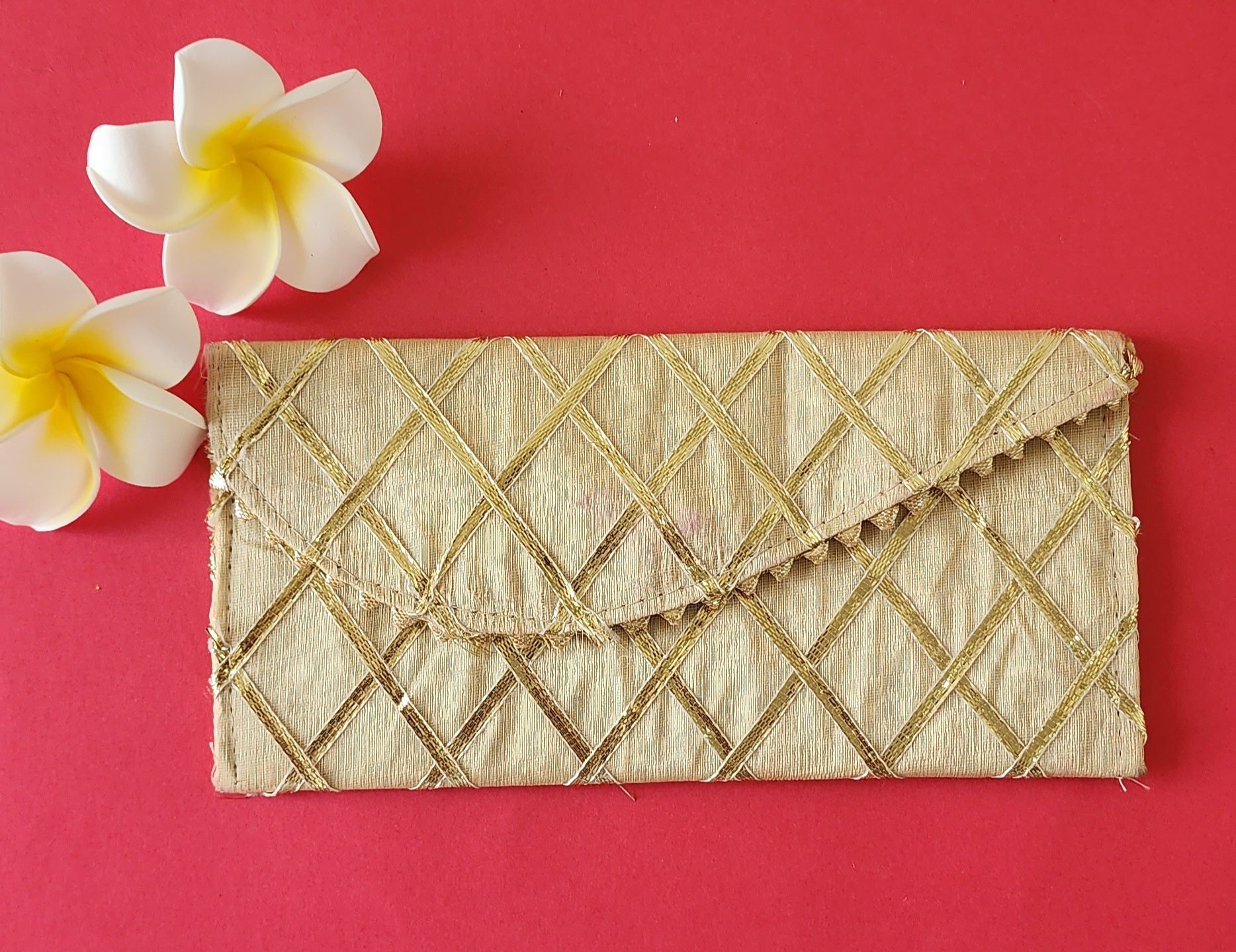 Light coffee color Criss Cross Design Shagun Envelope