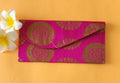 Dark pink color traditional design envelope