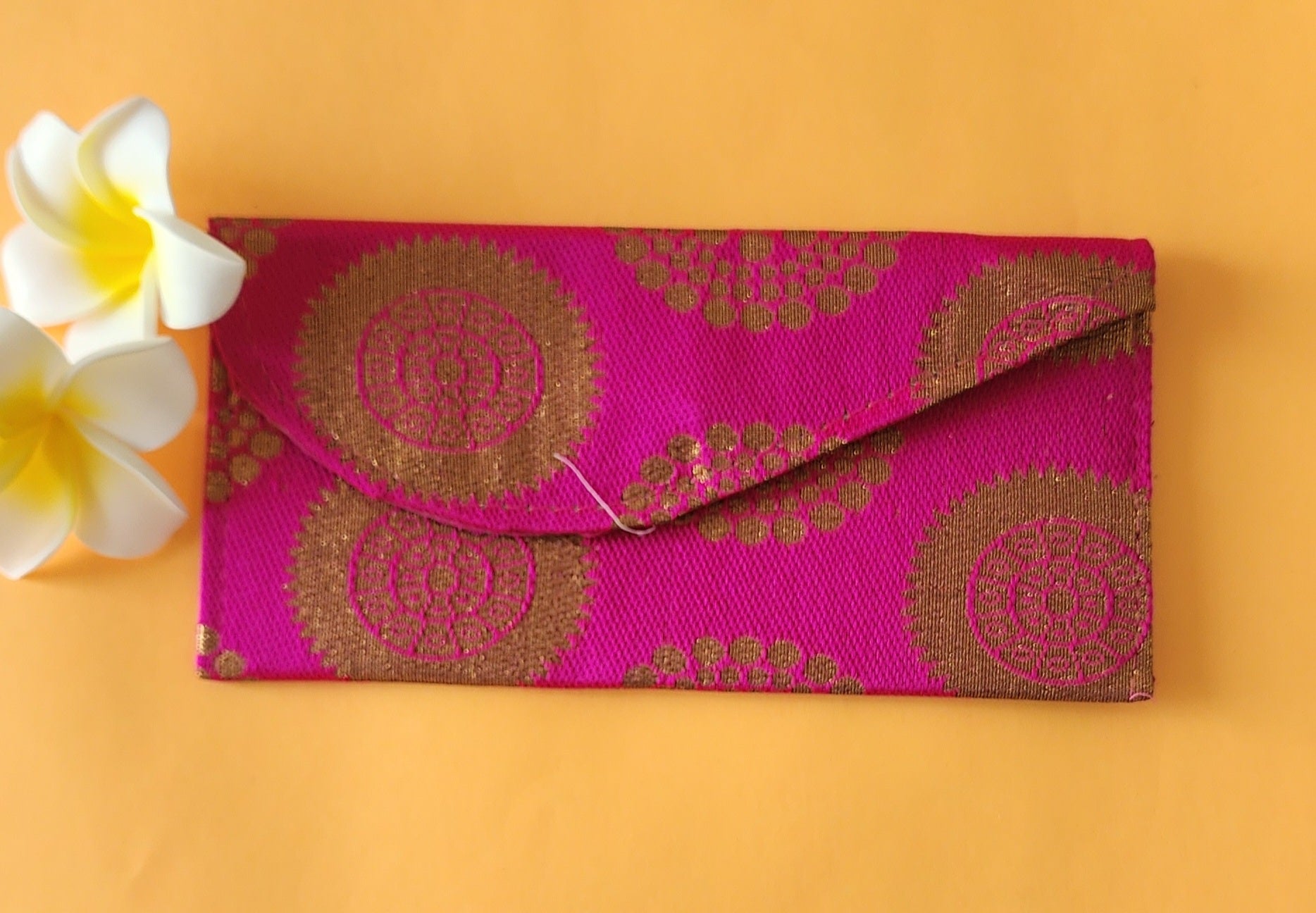 Dark pink color traditional design envelope