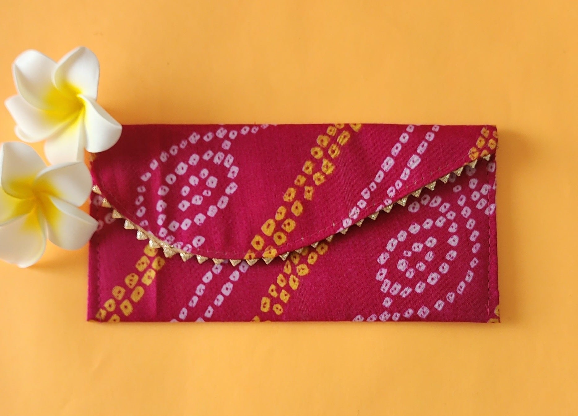 Pink Bandhni Design Shagun Envelope