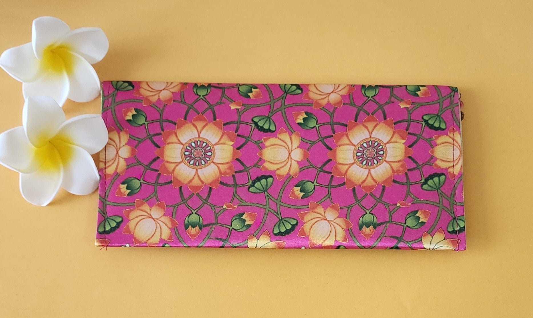 pink color and flower printed Designer Shagun Envelope