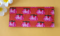 red color Designer Shagun Envelope with pink lotus printed on it