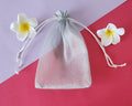 Transparent Potli Pouch with flowers around it