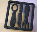 Aluminum Fork and Knife Trivet black