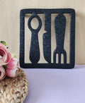 Black color Aluminum Fork and Knife Trivet