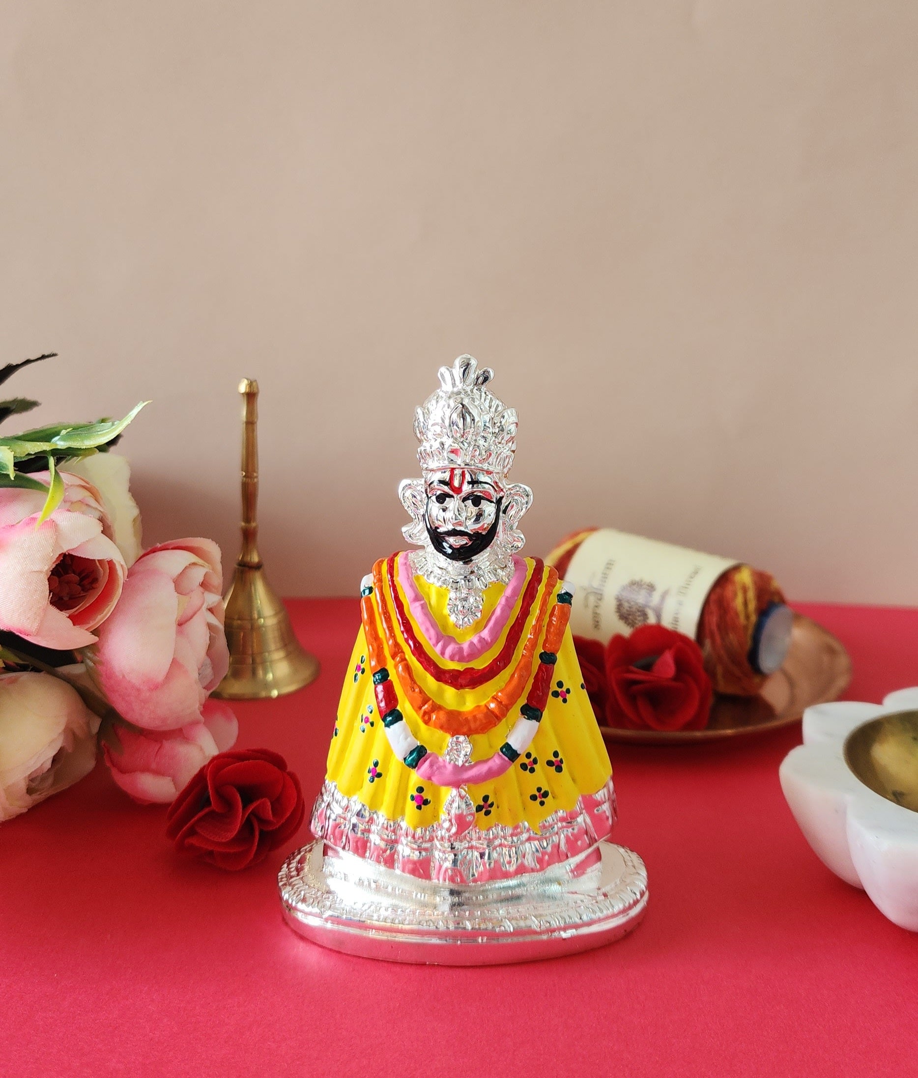 Khatu Shyam Ji Idol for in silver plated