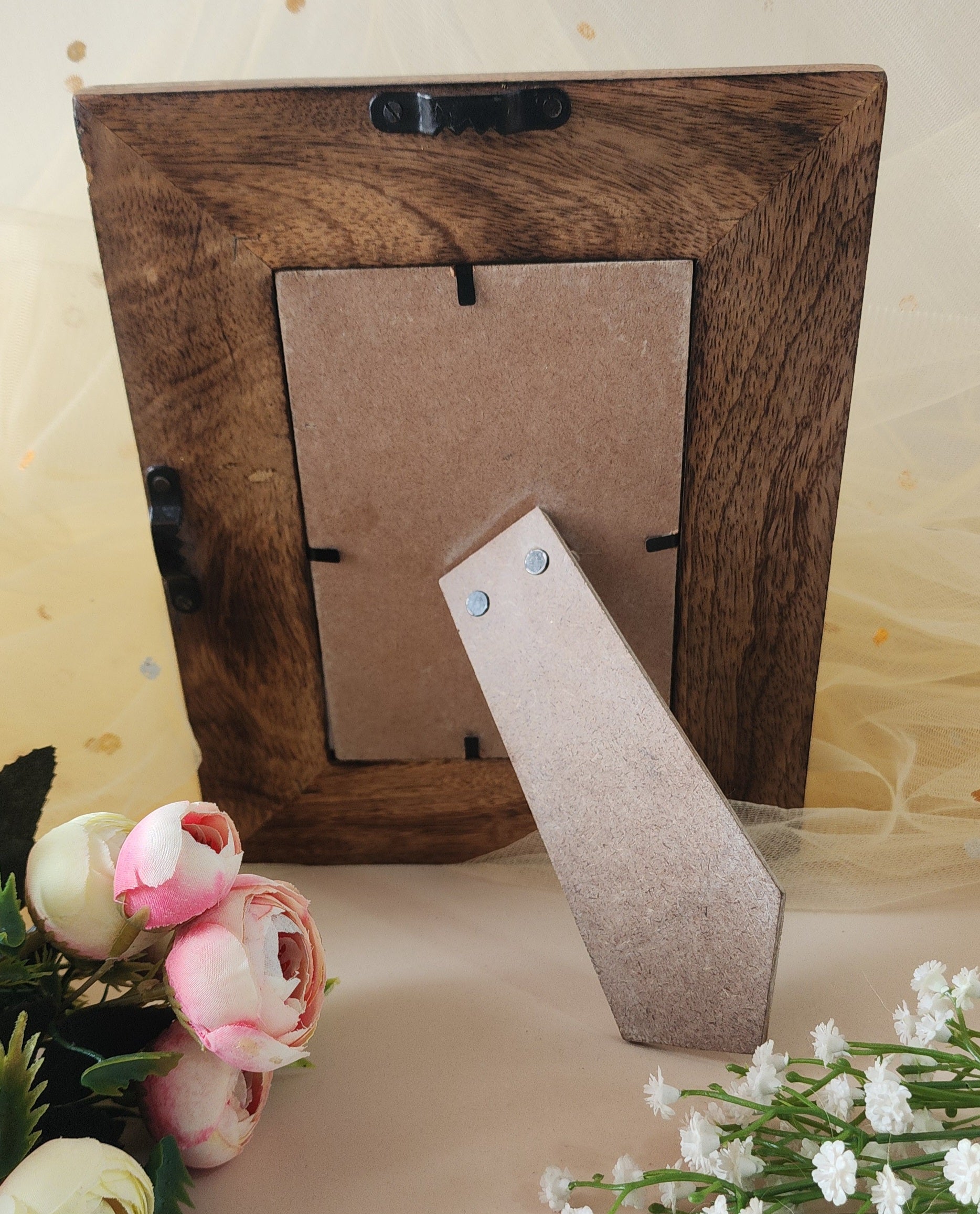 Exquisite Boondi Frame made of Mango Wood backside photo
