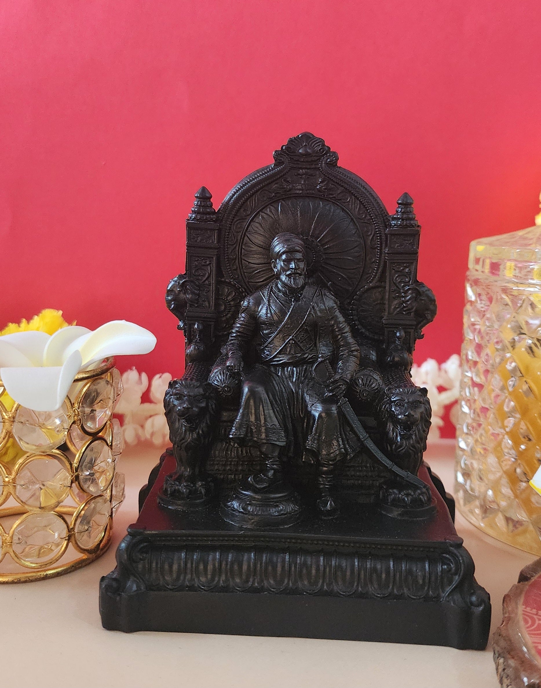 Black color Chhatrapati Shivaji Maharaj Idol (3.5 inches)