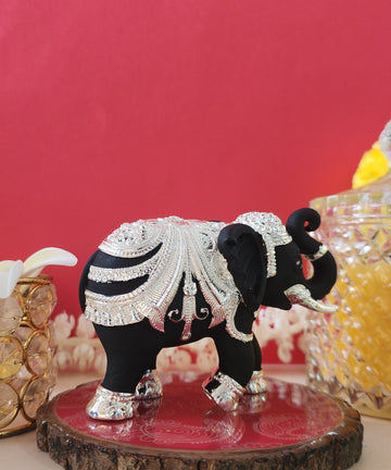 Black and Silver Vastu Elephant for Diwali and Gifting