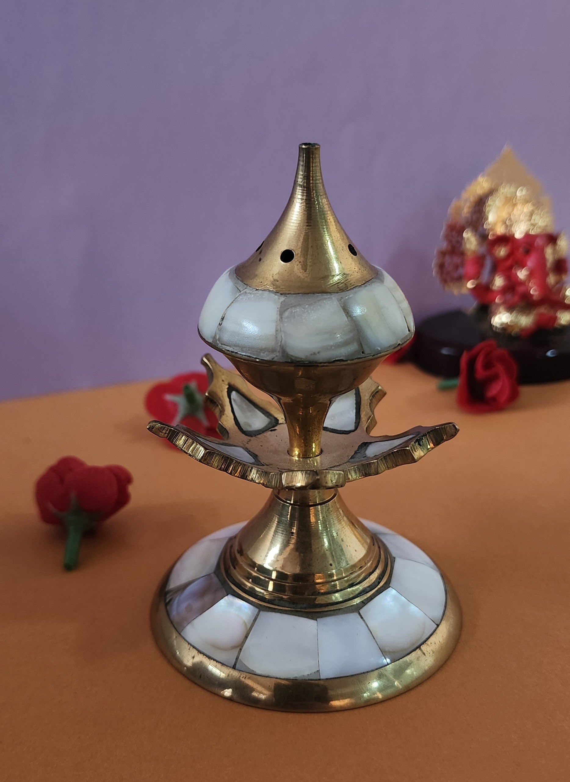 flower shape Incense Burner brass material