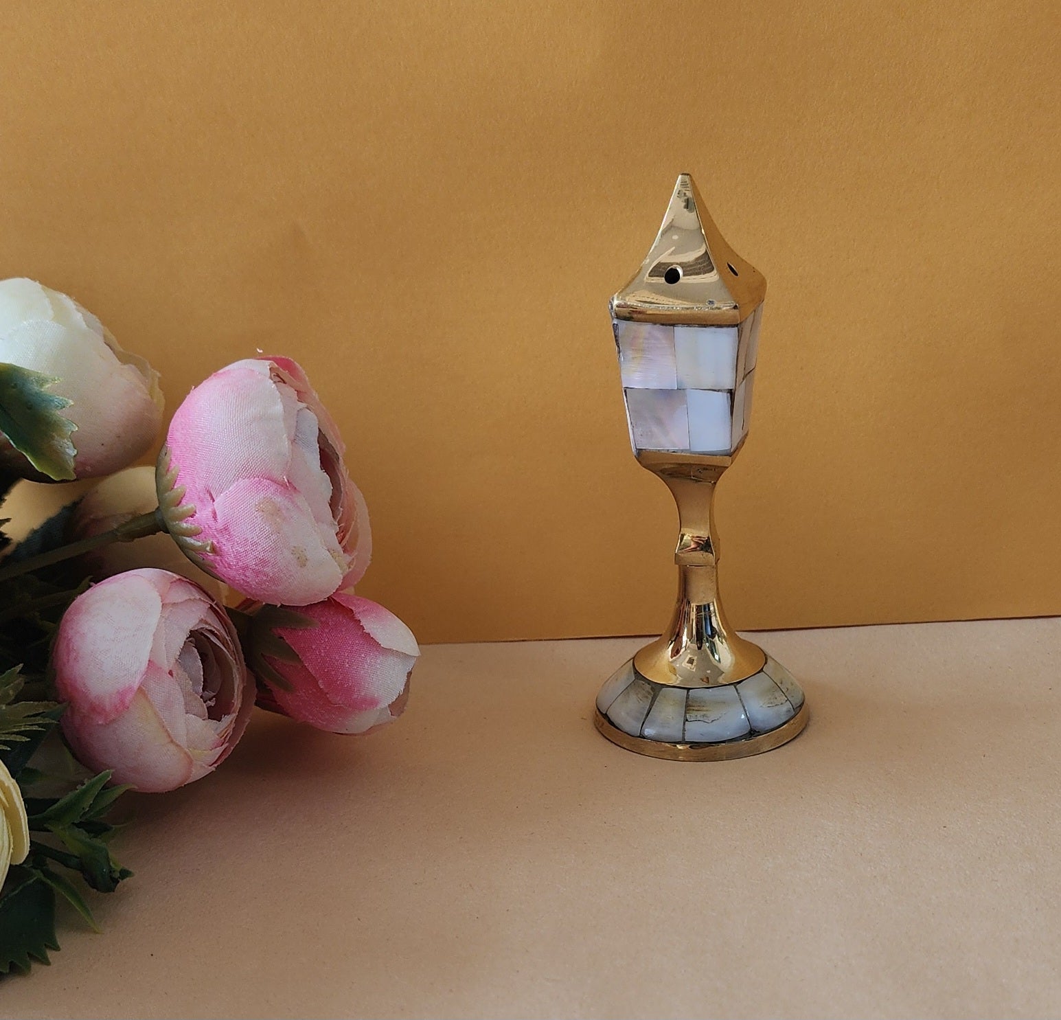 single incense holder with flowers