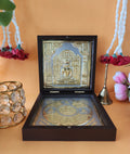 Lord Mahavir Pocket Temple with flowers and white mala with red rose
