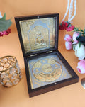 Lord Mahavir Pocket Temple with flowers and white mala with rose