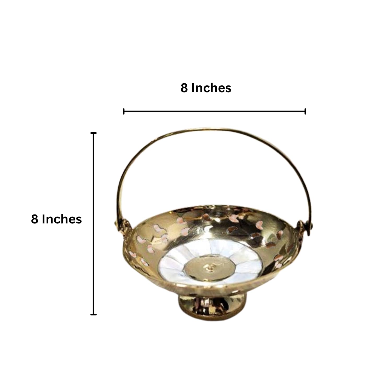 Brass Flower Basket 8 inches