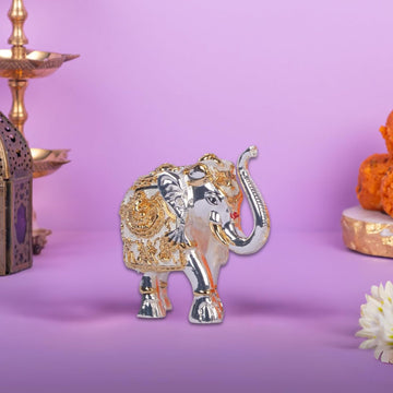 Pack of 2 Silver Vastu Elephants for Diwali and Gifting