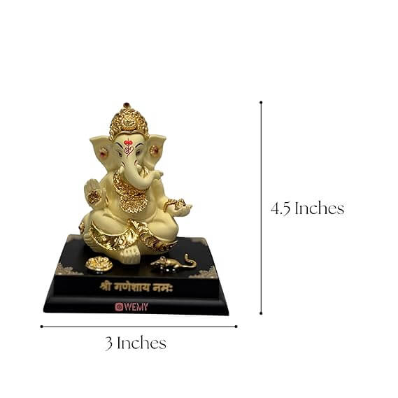 Gold Plated Lord Ganesha Idol (4.5 inches)