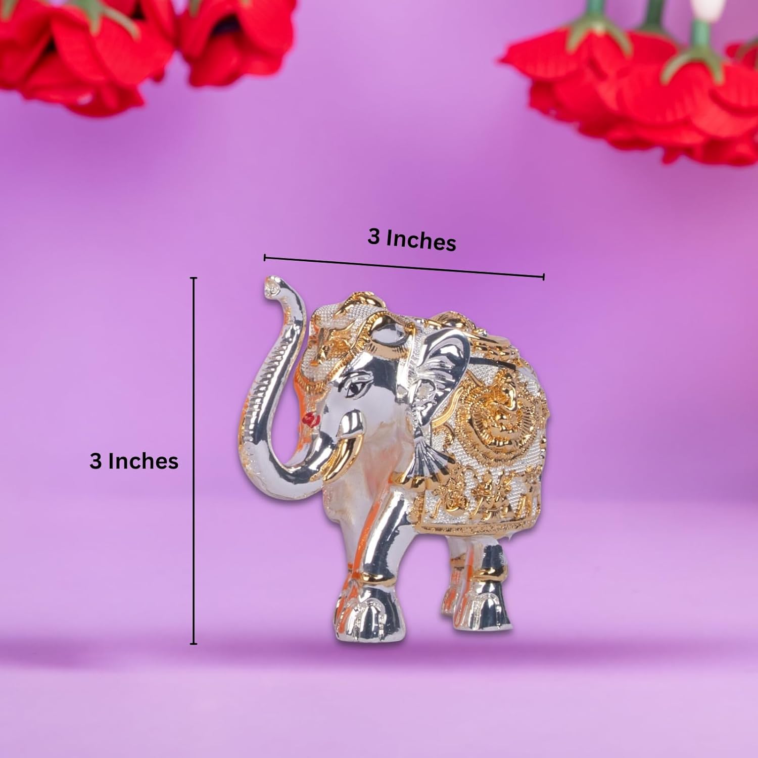 Silver plated Elephant Vastu 3 inches