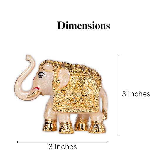 3-Inch Premium Quality Gold Plated Resin white Elephant idol