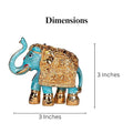 Gold Plated Resin Elephant Show Piece Blue (3 Inches)