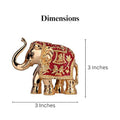 3-Inch Gold Plated Resin Red Elephant Showpiece