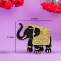 3-Inch Premium Quality Gold Plated Resin Black Elephant Showpiece