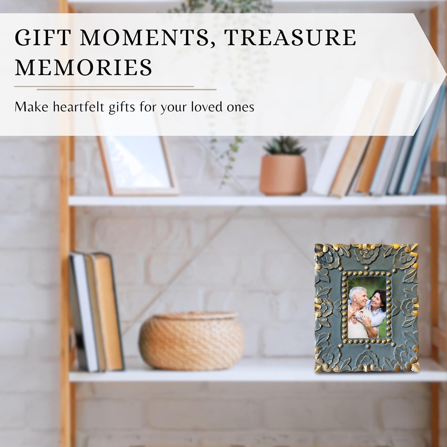 Grey shade Gold touch Photo Frame example