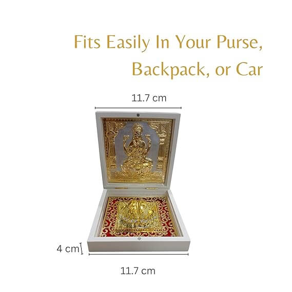 Goddess Laxmi Paduka Gold White color box