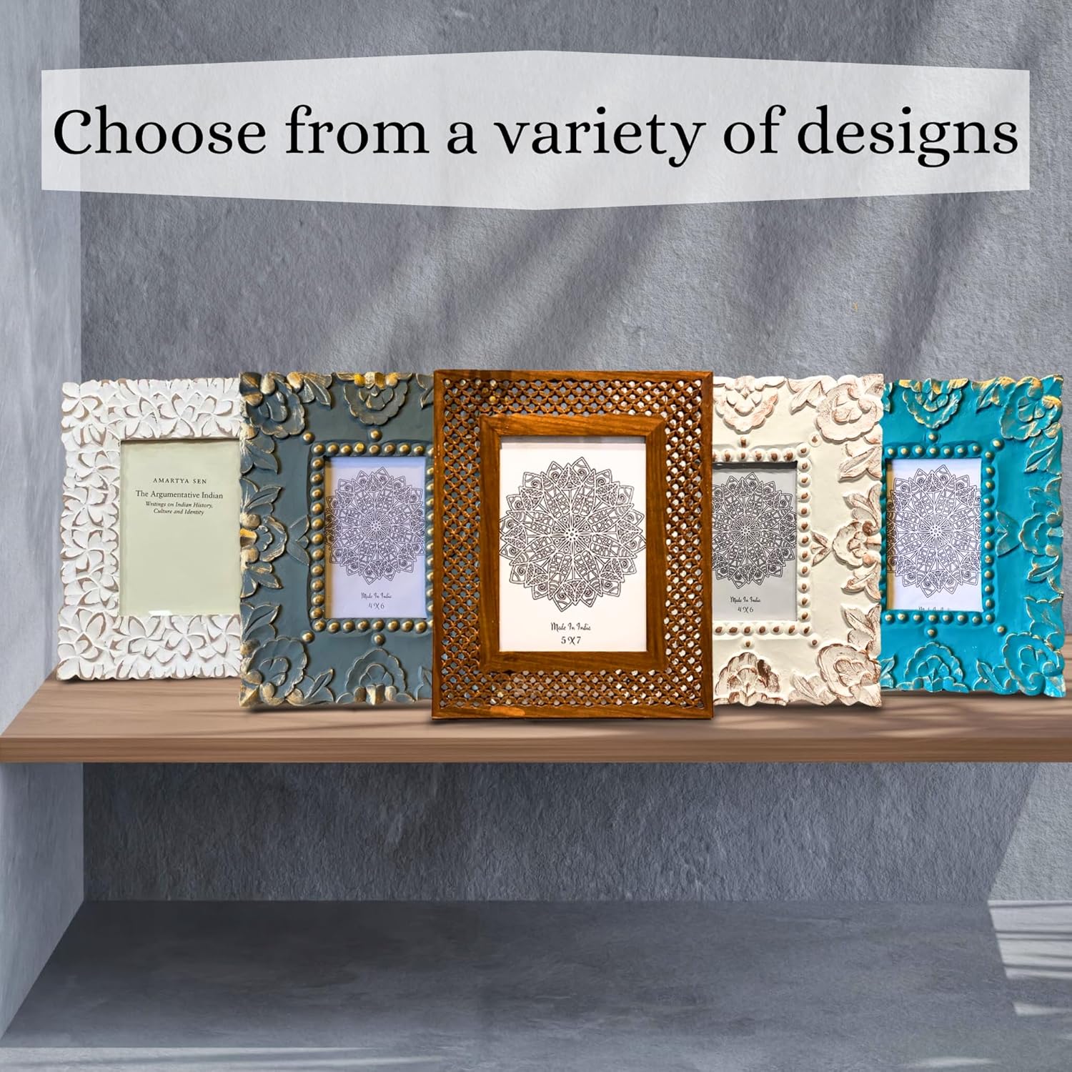 Grey shade Gold touch Photo Frame in different colors