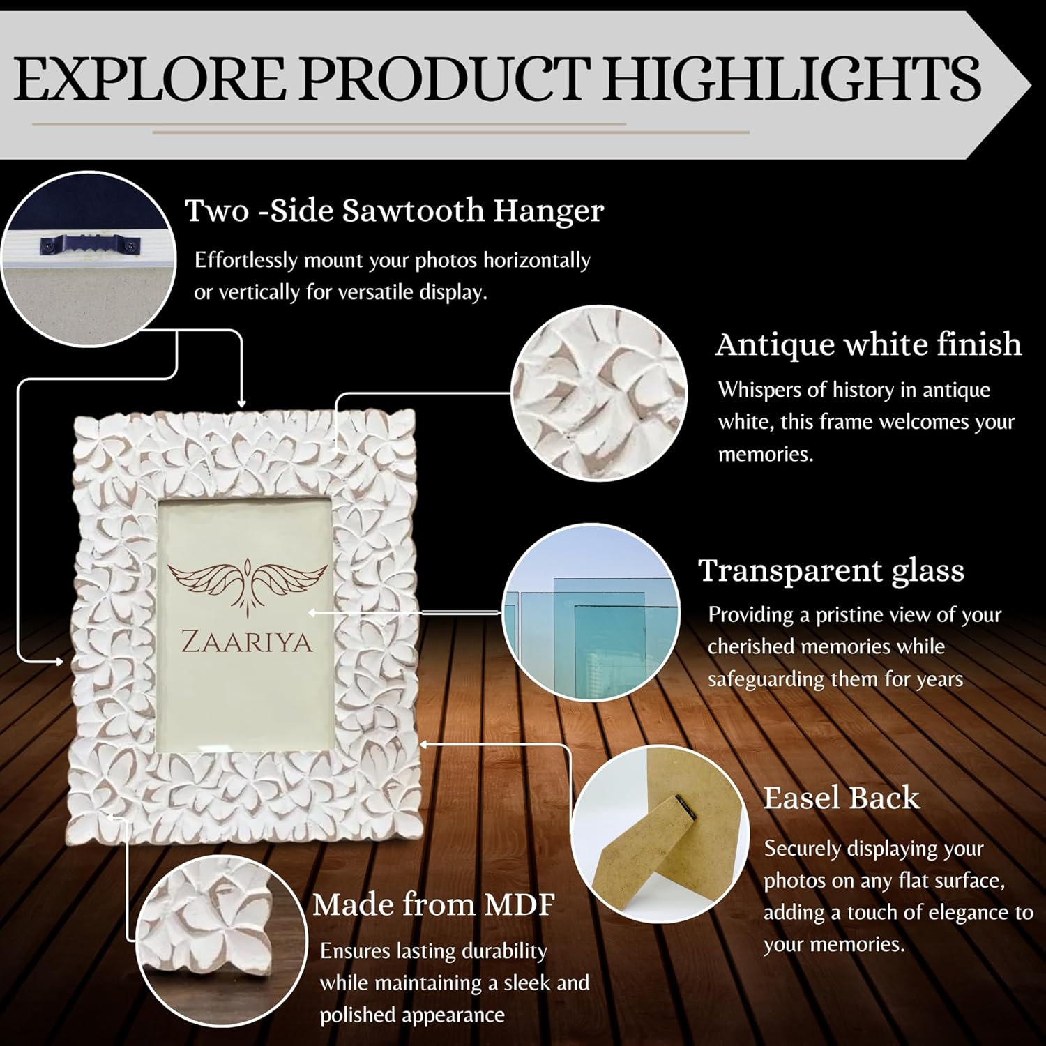 product highlight explained for the rustic wall photo frames​