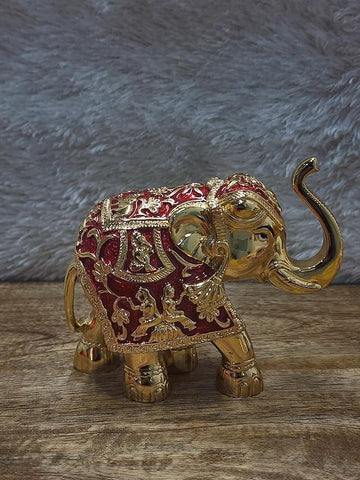 24k Gold Plated Elephant Statue 5 Inches