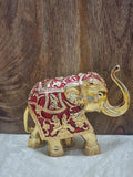 24k Gold Plated Elephant Statue red