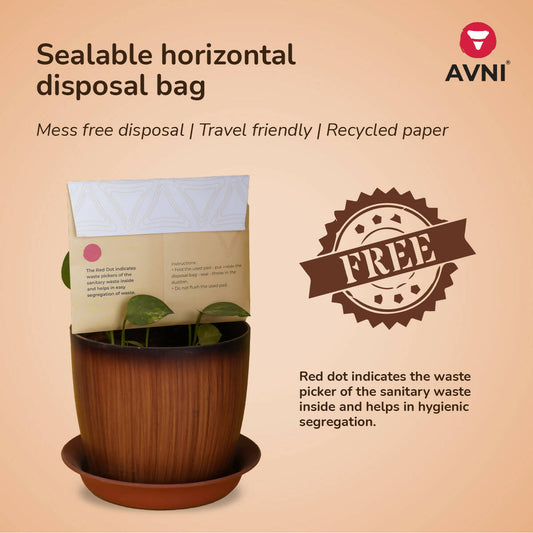 Avni Natural Cotton Sanitary Pads (XL, Pack of 12) with Paper Disposal Bags | Heavy flow Wemy Store