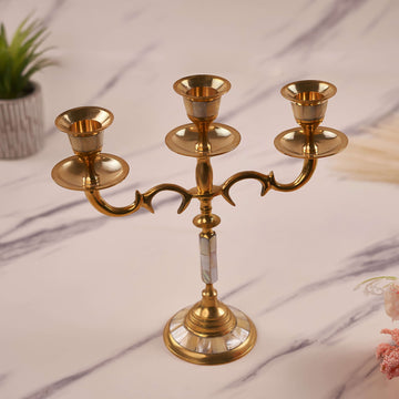 Three Arm Brass Candle Holder online