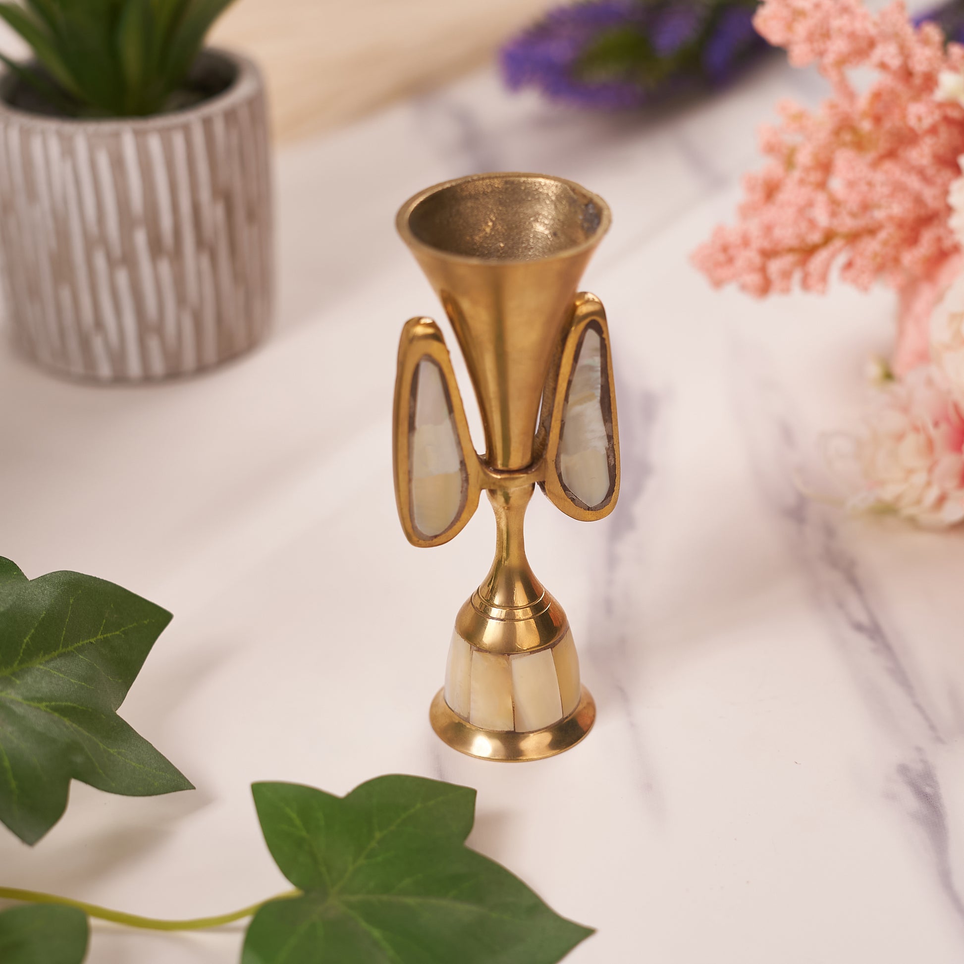 Single Brass Candle Holder