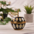 Brass Apple Shaped Black Trinket Box