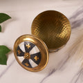 vintage brass trinket box​ open with upper angel photo