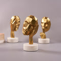 Antique Face Figurine Set of 3 for Home Décor with base