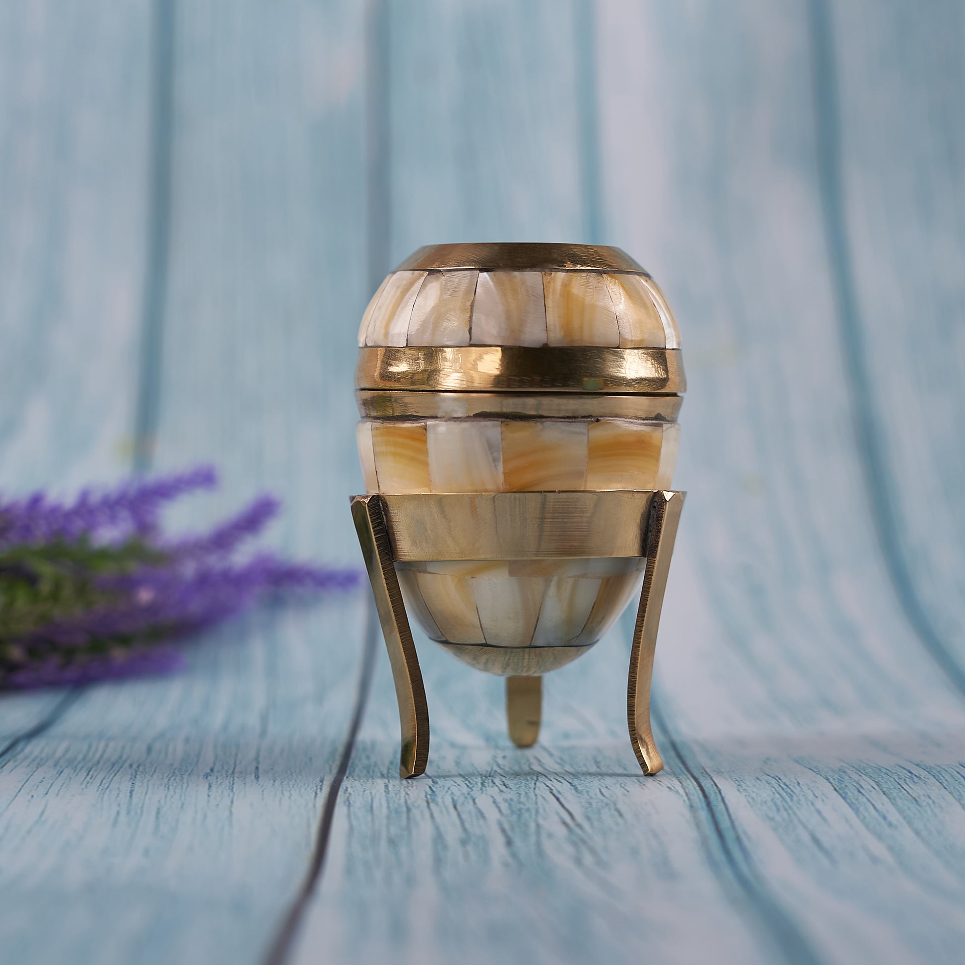 Egg-Shaped Trinket Box for Jewelry in his stand