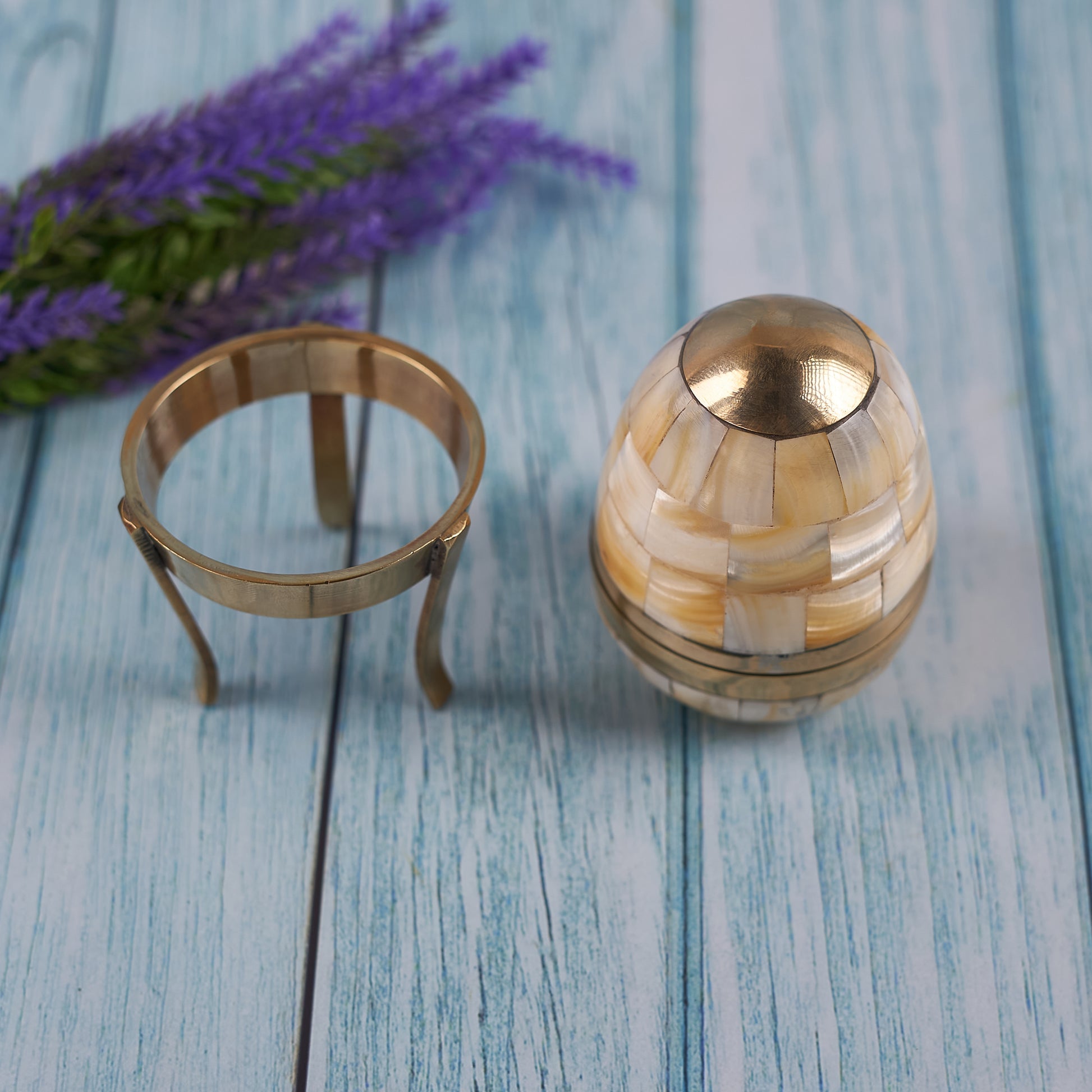 Egg-Shaped Trinket Box for Jewelry with stand