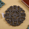 handcrafted wooden trivet with green trivet
