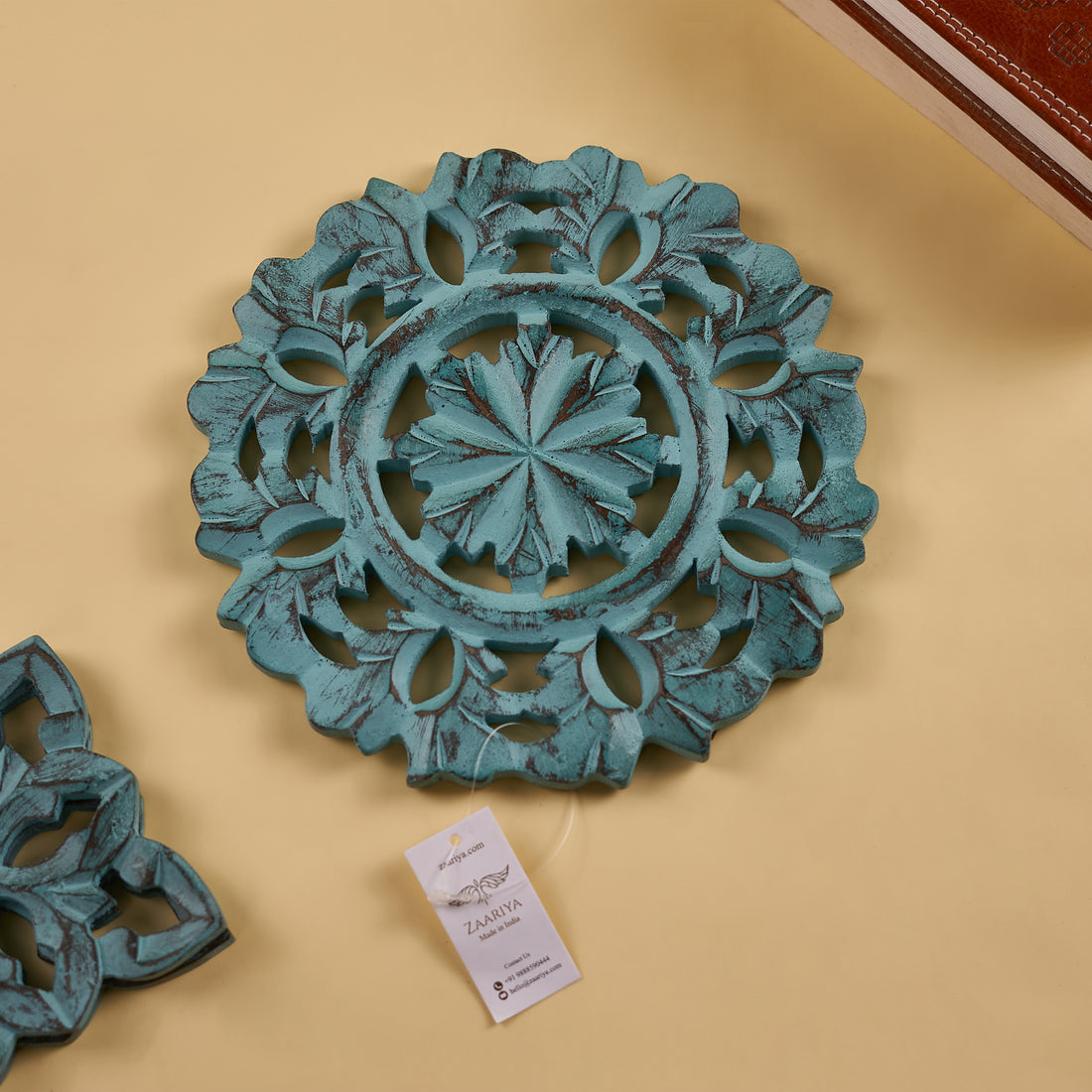 Wooden Handmade Turquoise Trivet