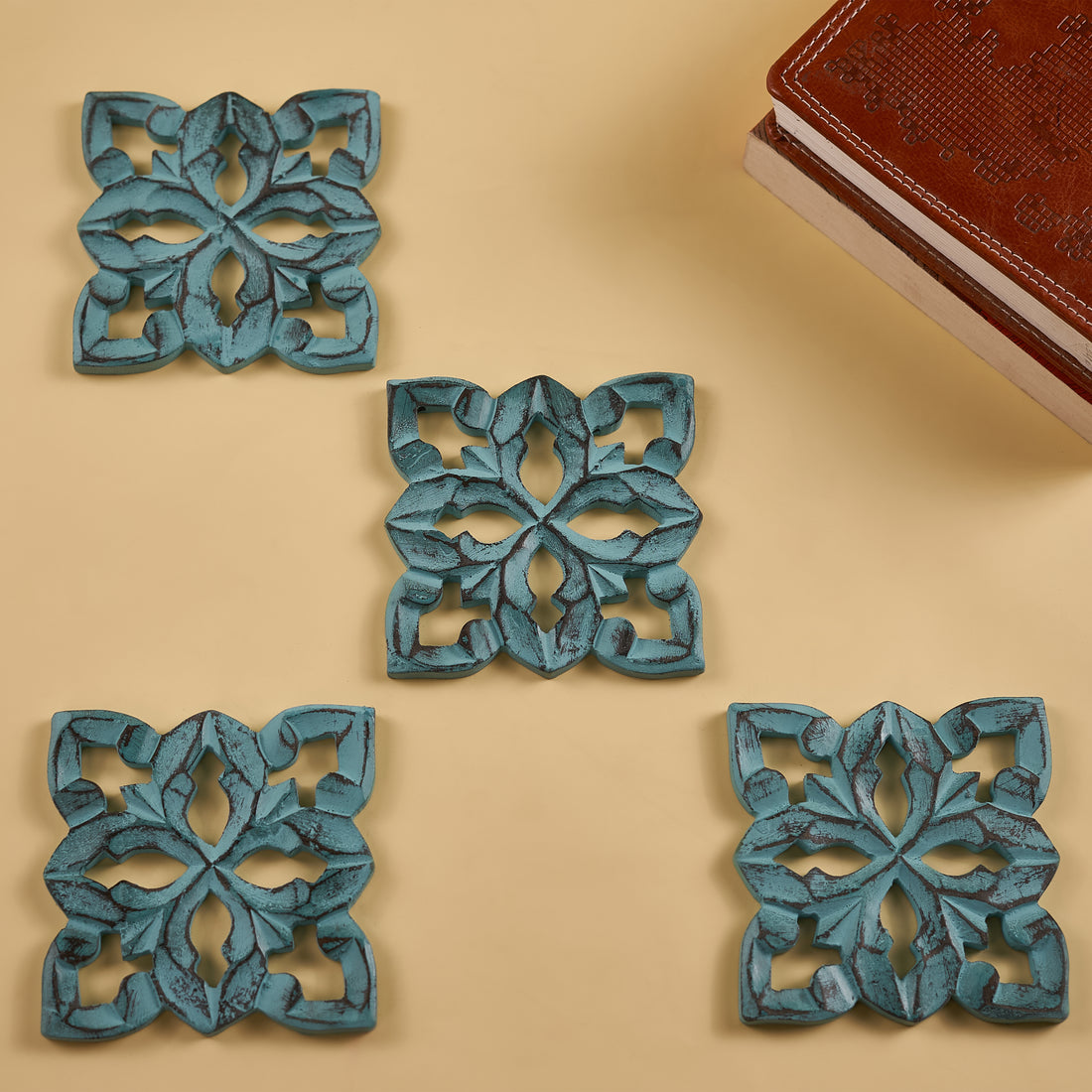 handmade Wooden Coaster Set