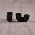 Ceramic Curve Candle Holder Set of 2 – Elegant Black Accent for Your Home Décor