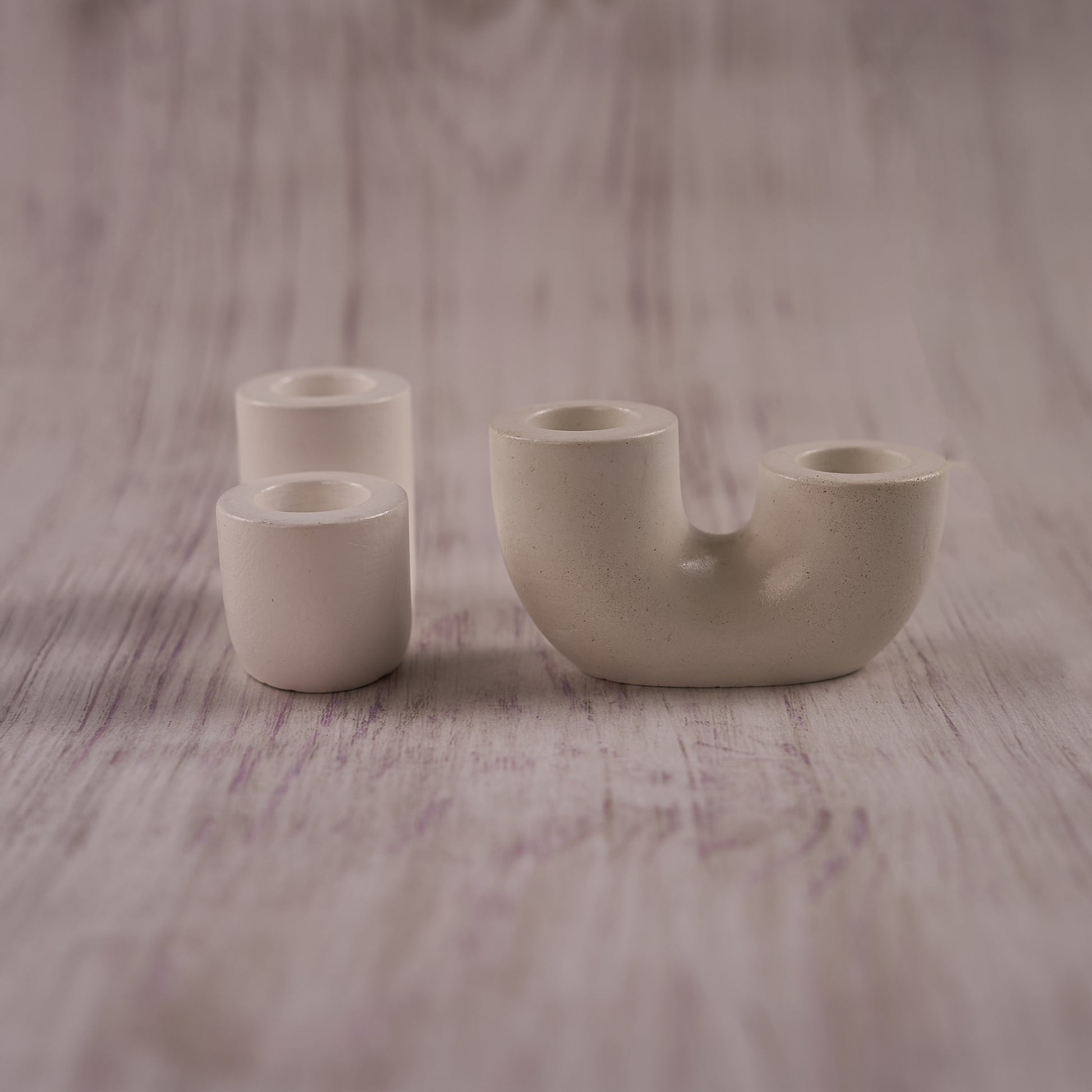 White Ceramic Candle Holder