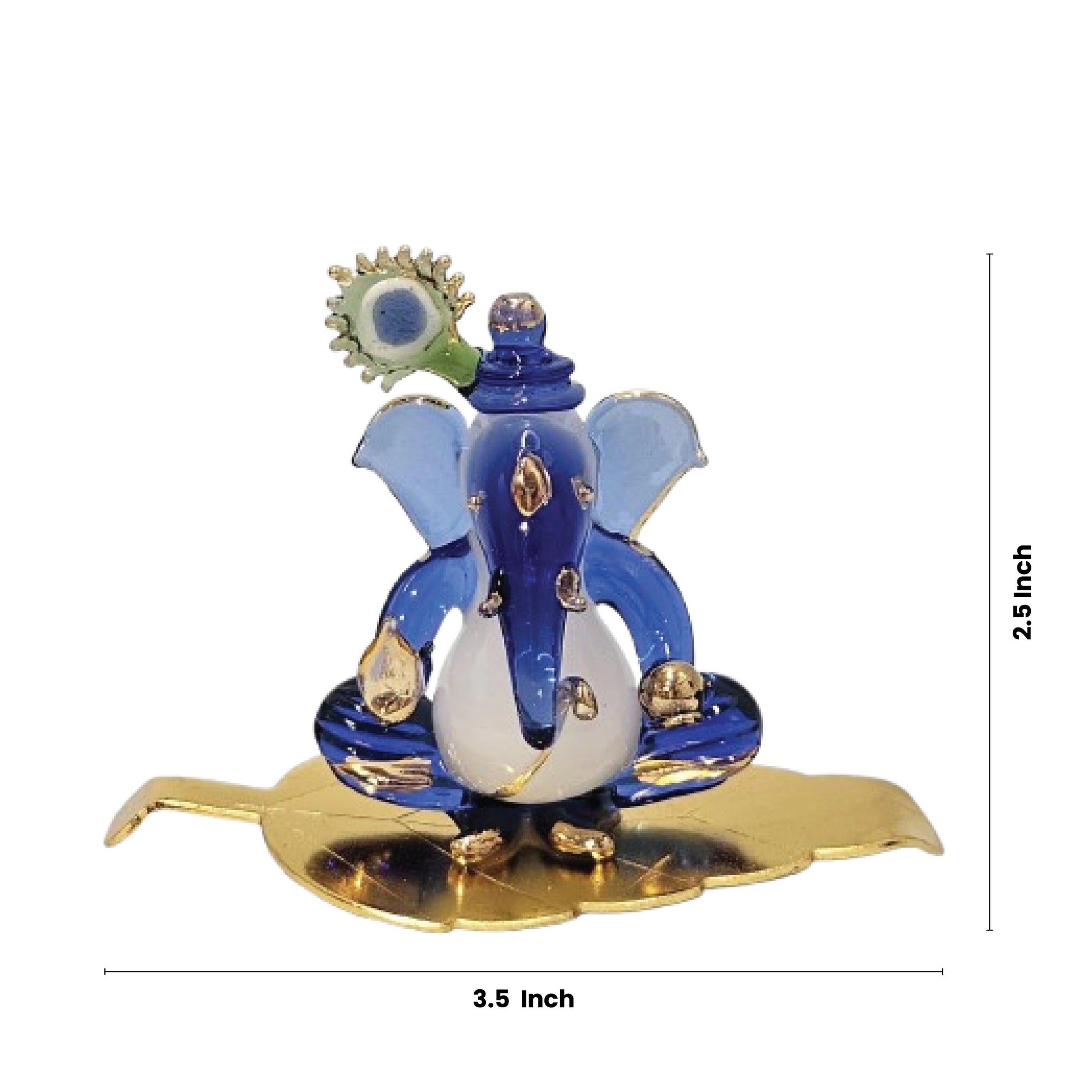 Morpankhi Ganesha Idol 2.5 inch hight and 3.5 width