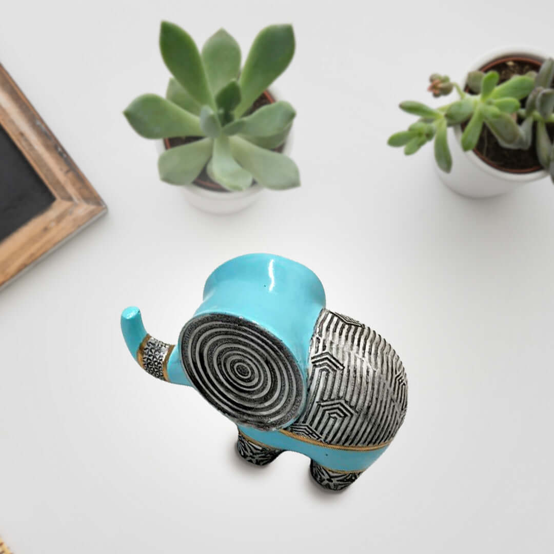 Single Spiral Head Elephant for Home Decor