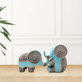 Spiral Head Elephant blue